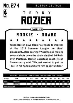 2015-16 Hoops #274 Terry Rozier Back
