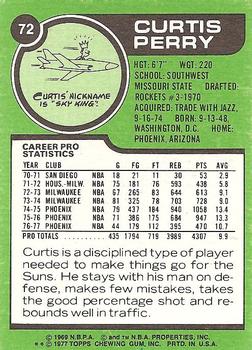 1977-78 Topps - White Backs #72 Curtis Perry Back