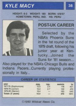 1989-90 Kentucky Wildcats Big Blue Magazine Team of the 80s #38 Kyle Macy Back