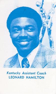 1978-79 Kentucky Wildcats Schedules #NNO Leonard Hamilton Front