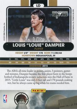2015 Panini Class of 2015 Hall of Fame Enshrinement #LD Louie Dampier Back