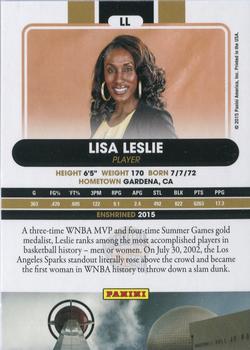 2015 Panini Class of 2015 Hall of Fame Enshrinement #LL Lisa Leslie Back