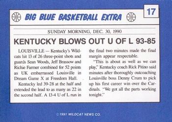 1991-92 Kentucky Wildcats Big Blue Magazine #17 UK 93, U of L 85 Back
