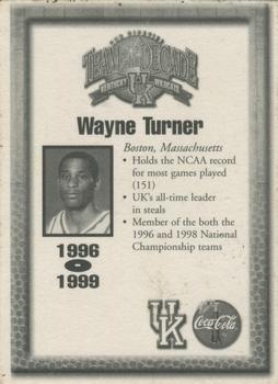 1999 Coca-Cola Kentucky Team of the Decade #NNO Wayne Turner Back