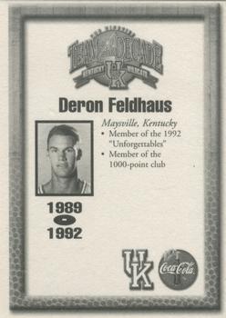 1999 Coca-Cola Kentucky Team of the Decade #NNO Deron Feldhaus Back