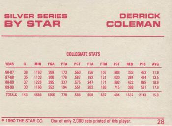1990-91 Star Silver Series #28 Derrick Coleman Back