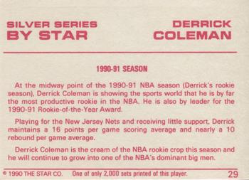 1990-91 Star Silver Series #29 Derrick Coleman Back