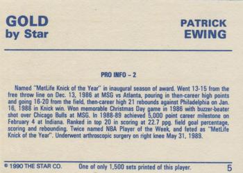 1990-91 Star Gold #5 Patrick Ewing Back