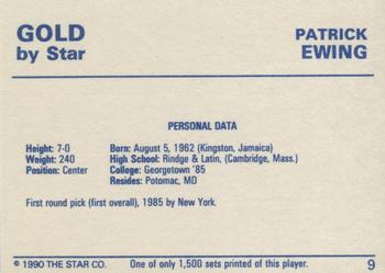 1990-91 Star Gold #9 Patrick Ewing Back