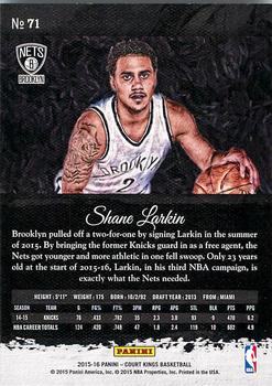 2015-16 Panini Court Kings #71 Shane Larkin Back