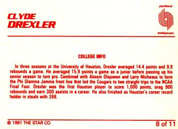 1990-91 Star Clyde Drexler #8 Clyde Drexler Back