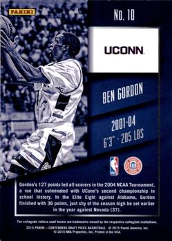 2015 Panini Contenders Draft Picks #10 Ben Gordon Back