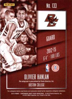 2015 Panini Contenders Draft Picks #133b Olivier Hanlan Back