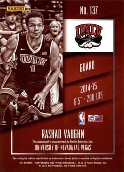2015 Panini Contenders Draft Picks #137a Rashad Vaughn Back