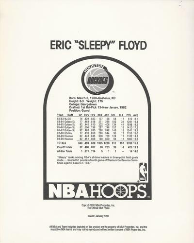 1990-91 Hoops Action Photos #91T235C Sleepy Floyd Back