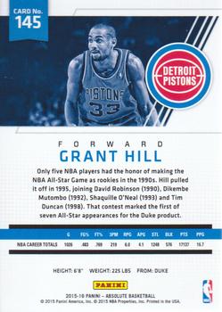 2015-16 Panini Absolute #145 Grant Hill Back