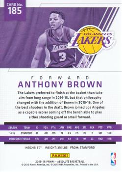 2015-16 Panini Absolute #185 Anthony Brown Back