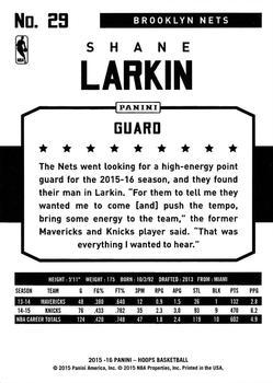 2015-16 Hoops - Green #29 Shane Larkin Back