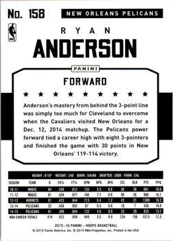 2015-16 Hoops - Green #158 Ryan Anderson Back