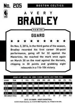 2015-16 Hoops - Green #205 Avery Bradley Back