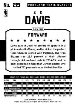 2015-16 Hoops - Green #219 Ed Davis Back