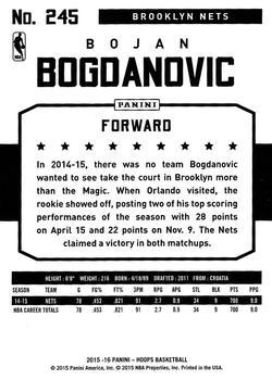 2015-16 Hoops - Green #245 Bojan Bogdanovic Back