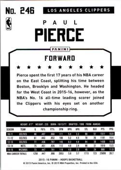 2015-16 Hoops - Green #246 Paul Pierce Back