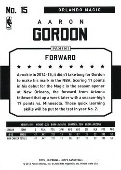 2015-16 Hoops - Gold #15 Aaron Gordon Back
