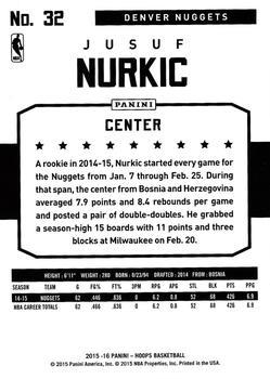 2015-16 Hoops - Gold #32 Jusuf Nurkic Back