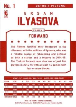 2015-16 Hoops - Red Back #1 Ersan Ilyasova Back