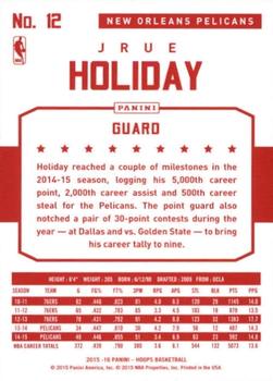 2015-16 Hoops - Red Back #12 Jrue Holiday Back