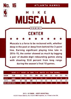 2015-16 Hoops - Red Back #16 Mike Muscala Back