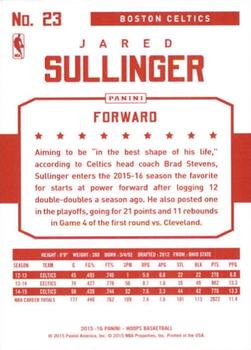 2015-16 Hoops - Red Back #23 Jared Sullinger Back