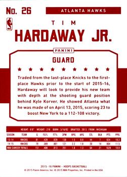 2015-16 Hoops - Red Back #26 Tim Hardaway Jr. Back