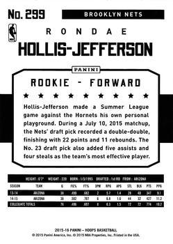 2015-16 Hoops - Silver #299 Rondae Hollis-Jefferson Back