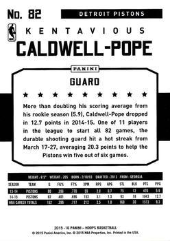 2015-16 Hoops - Artist Proof Black #82 Kentavious Caldwell-Pope Back