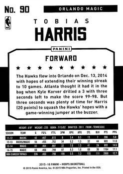 2015-16 Hoops - Artist Proof Black #90 Tobias Harris Back