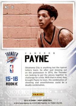 2015-16 Hoops - Faces of the Future #6 Cameron Payne Back