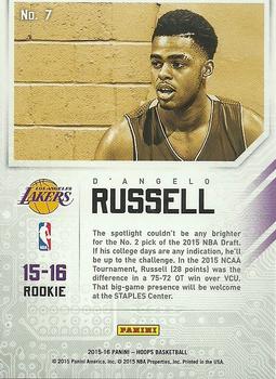 2015-16 Hoops - Faces of the Future #7 D'Angelo Russell Back