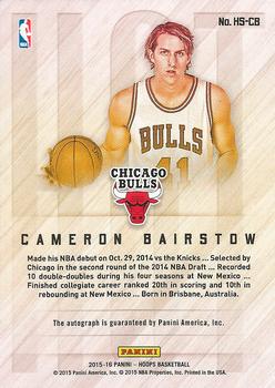2015-16 Hoops - Hot Signatures #HS-CB Cameron Bairstow Back