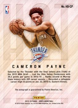 2015-16 Hoops - Hot Signatures #HS-CP Cameron Payne Back