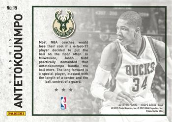 2015-16 Hoops - Picture Perfect #15 Giannis Antetokounmpo Back