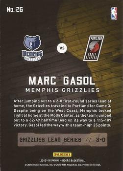 2015-16 Hoops - Road to the Finals #26 Marc Gasol Back