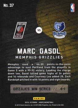 2015-16 Hoops - Road to the Finals #37 Marc Gasol Back