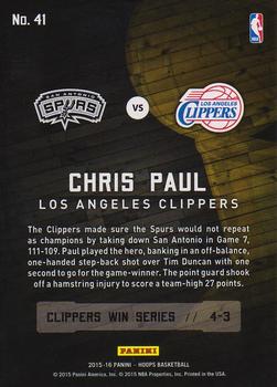 2015-16 Hoops - Road to the Finals #41 Chris Paul Back