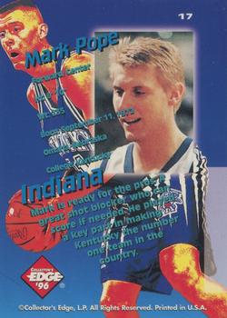 1996 Collector's Edge Rookie Rage - Key Kraze '96 Draft Picks #17 Mark Pope Back