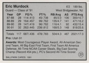 1991 Providence Friars All Time Greats #23 Eric Murdock Back