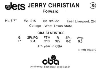 1980-81 TCMA CBA #25 Jerry Christian Back