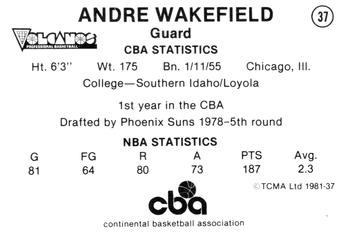 1980-81 TCMA CBA #37 Andre Wakefield Back
