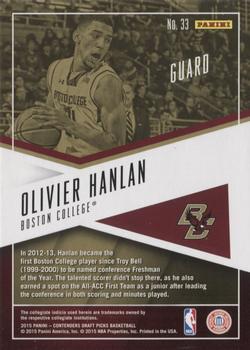 2015 Panini Contenders Draft Picks - School Colors #33 Olivier Hanlan Back